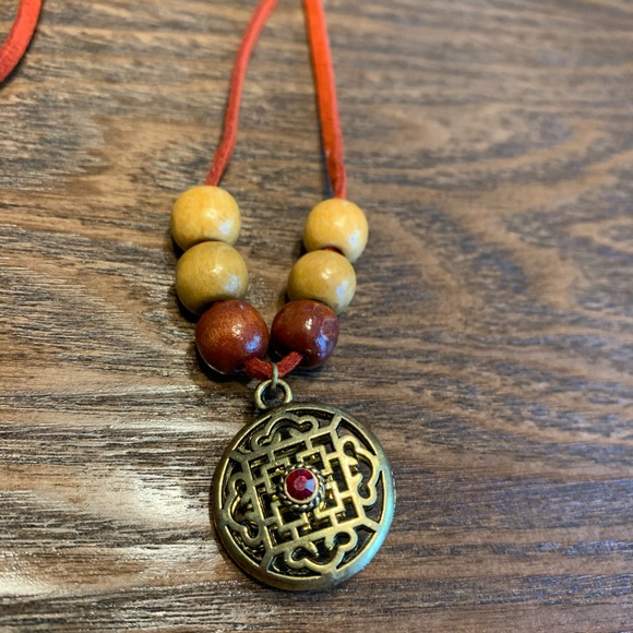 Mid length Golden Medallion Necklace 16" ONE OF A KIND HANDMADE NWOT - Picture 3 of 6